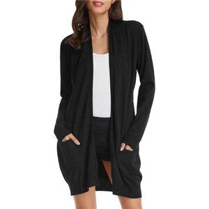 Essential Solid Open Front Long Knited Cardigan Sweater for Women
